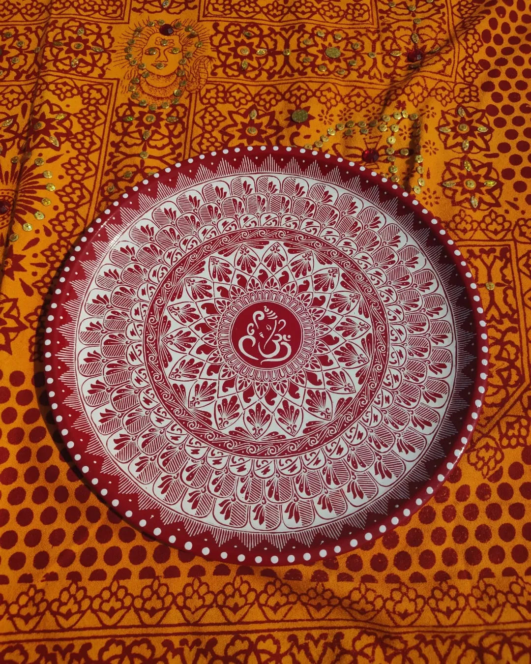 Traditional Aipan Art Karwachauth Set for Your Special Day