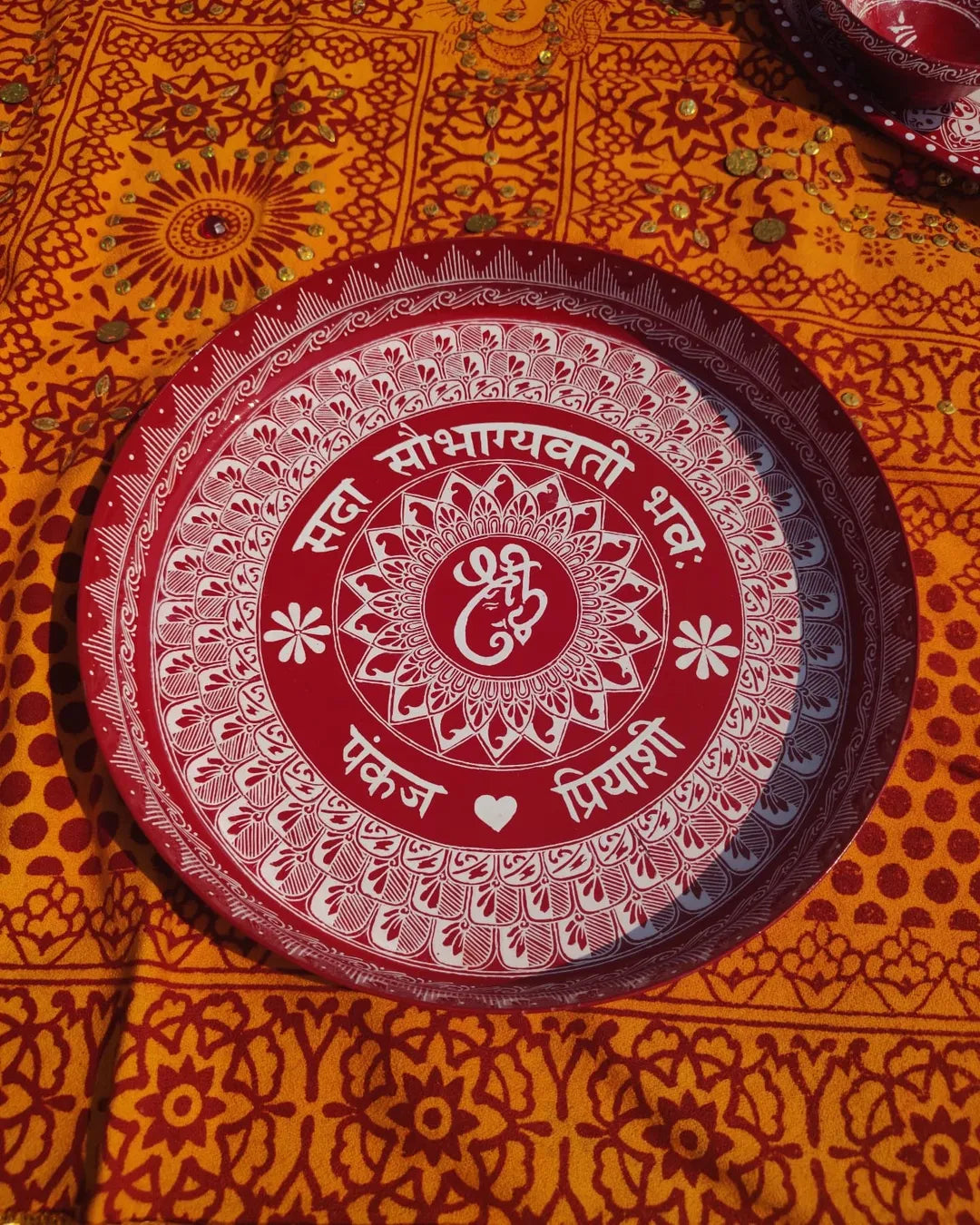 Traditional Aipan Art Karwachauth Set for Your Special Day