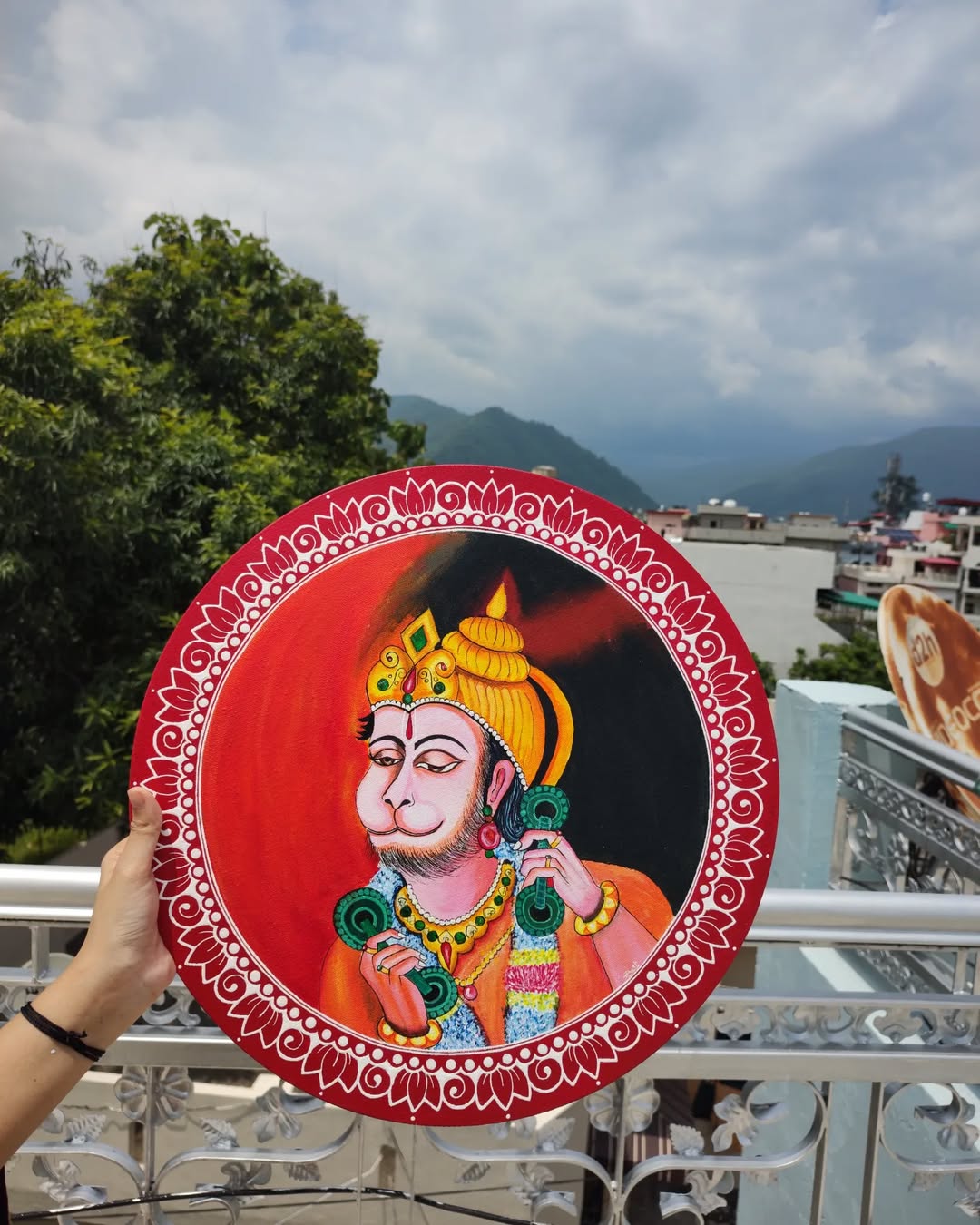 Aipan Art Magic: Hanuman Ji Acrylic Painting to Bless Your Home